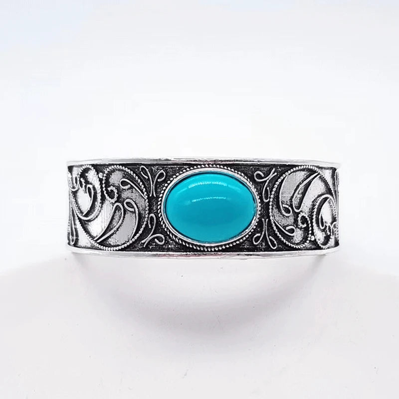 Boho Vintage Stone Bangle Bracelet Women's Summer Jewelry