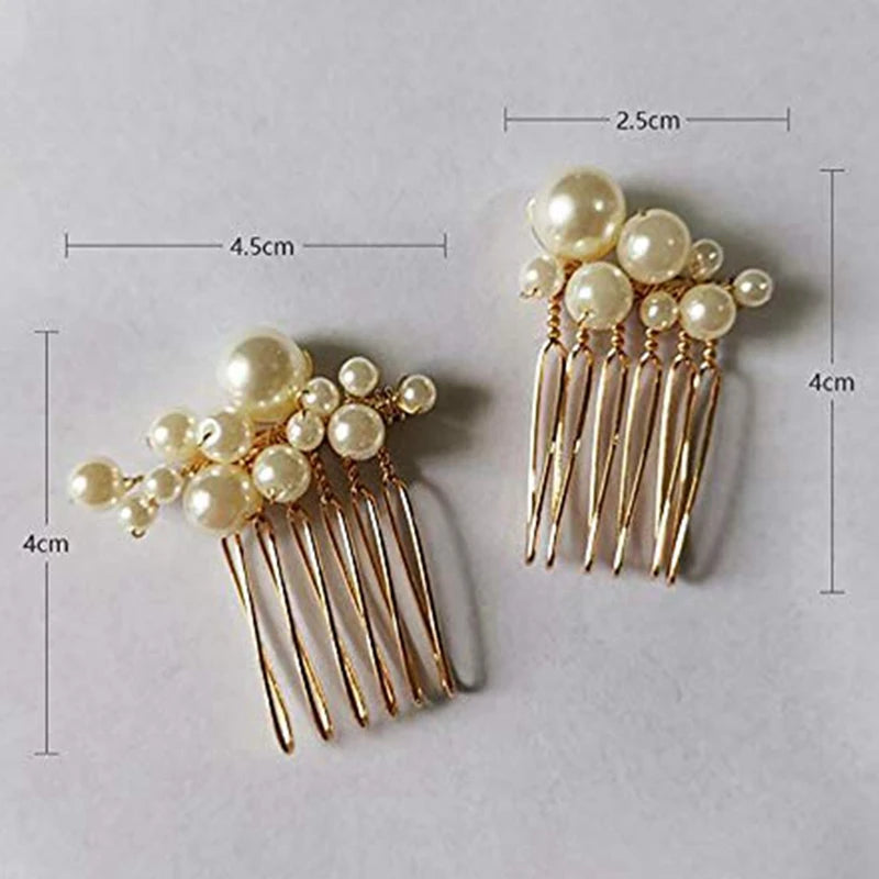 Vintage Pearl Jewelry Set & Hair Comb Wedding Accessories