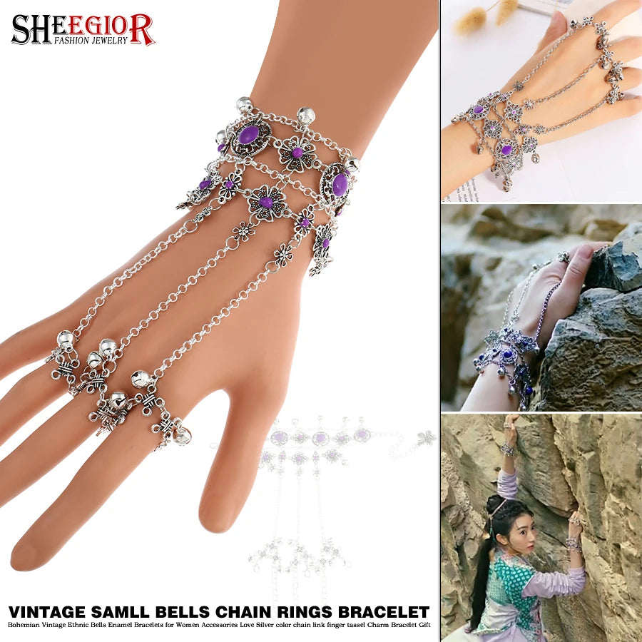 Bohemian Vintage Small Bells Bracelets for Women Dance Accessories