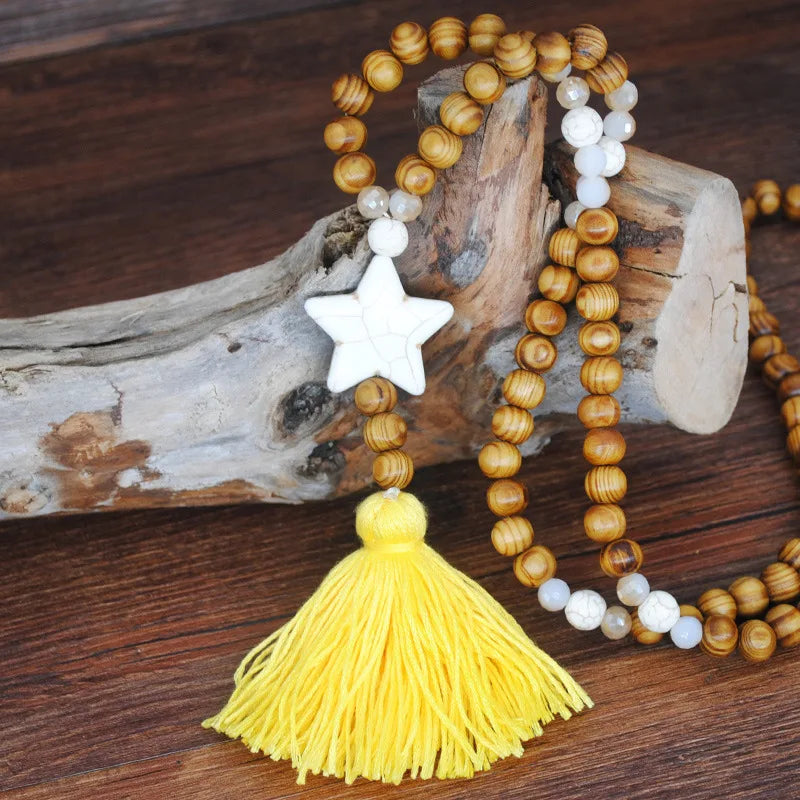 Boho Vintage Turquoise Pendant Long Necklace Tassel Hang Women Gift