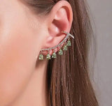 Crystal Rhinestone Ear Cuff Wrap Stud Clip Earrings - Elegant Butterfly Jewelry