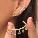 Crystal Rhinestone Ear Cuff Wrap Stud Clip Earrings - Elegant Butterfly Jewelry