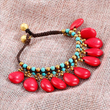 Boho Wax Thread Bracelet with Turquoise