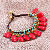Boho Wax Thread Bracelet with Turquoise