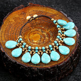 Boho Wax Thread Bracelet with Turquoise