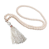 Bohemian Wooden Bead Necklace Women's Cotton Linen Tassel Sweater Chain Pendant