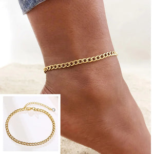 Bohemian Women Beach Anklet Stainless Steel Layered Ankle Bracelet