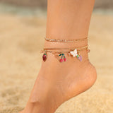 Bohemian Beach Butterfly Anklet Fruit Jewelry