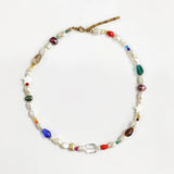 Bohemian Women Charming Pearls Necklace Crystal Beads Mix And Match Wild Choker