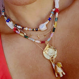 Bohemian Women Charming Pearls Necklace Crystal Beads Mix And Match Wild Choker