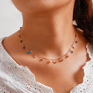 Bohemian Women Necklace Choker Tassel Charm Colorful