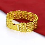 Bohemian Women's 925 Silver Surface 24k Bracelet Golden Chain