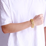 Bohemian Women's 925 Silver Surface 24k Bracelet Golden Chain