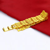 Bohemian Women's 925 Silver Surface 24k Bracelet Golden Chain