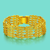 Bohemian Women's 925 Silver Surface 24k Bracelet Golden Chain