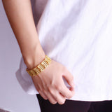 Bohemian Women's 925 Silver Surface 24k Bracelet Golden Chain