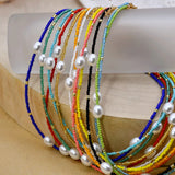 Boho Multicolor Beads Necklace for Women | Glass Pearl Choker