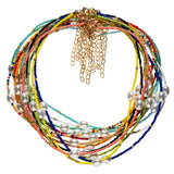 Boho Multicolor Beads Necklace for Women | Glass Pearl Choker