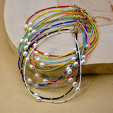 Boho Multicolor Beads Necklace for Women | Glass Pearl Choker