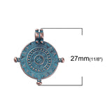 Bohemian Patina Elephant Charms Antique Copper Green Flower Pendants