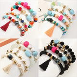 Boho Beach Tassel Bead Bracelet for Women