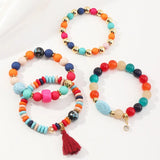 Boho Beach Tassel Bead Bracelet for Women