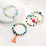 Boho Beach Tassel Bead Bracelet for Women