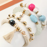 Boho Beach Tassel Bead Bracelet for Women