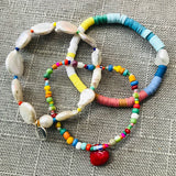 Boho Beads Charm Bracelet Rainbow Freshwater Pearl Set