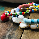 Boho Beads Charm Bracelet Rainbow Freshwater Pearl Set