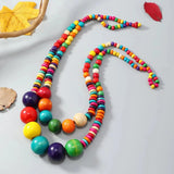 Bohemian Ethnic Long Necklace Beaded Pendant Vintage Necklace