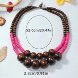 Bohemian Ethnic Long Necklace Beaded Pendant Vintage Necklace