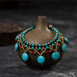Bohemian Ethnic Turquoise Garden Cake Female Anklet