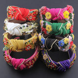 Boho Flower Dance Headband Colorful Crystal Geometric Metal 865