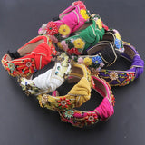 Boho Flower Dance Headband Colorful Crystal Geometric Metal 865