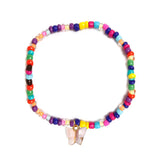 Bohemian Folk Acrylic Beaded Butterfly Anklet