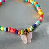 Bohemian Folk Acrylic Beaded Butterfly Anklet