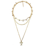 Bohemian Layered Bead Necklace Metal Chain