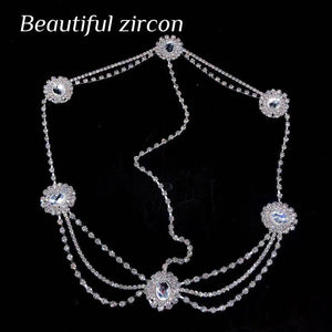 Bohemian Crystal Bridal Headband Chain
