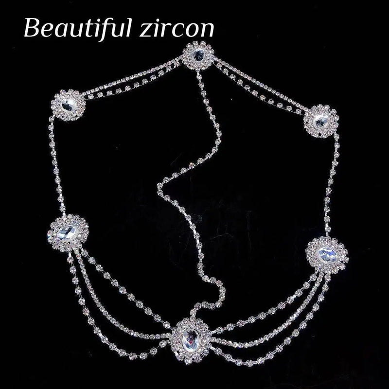 Bohemian Crystal Bridal Headband Chain