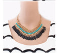 Bohemian Sapphire Multi-layer Tassel Necklace