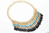 Bohemian Sapphire Multi-layer Tassel Necklace