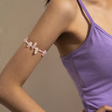 Bohemian Pink Rice Bead Crystal Arm Bracelet