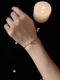 Bohemian 925 Silver Bracelet with Ins Pendant for Anniversary