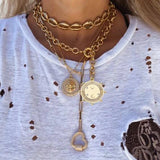 Bohemian Crystal Beads Pendant Choker Necklace Women's Jewelry