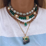 Bohemian Crystal Beads Pendant Choker Necklace Women's Jewelry