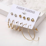 Vintage Pearl Earrings Bohemian Style Women's Jewelry Set