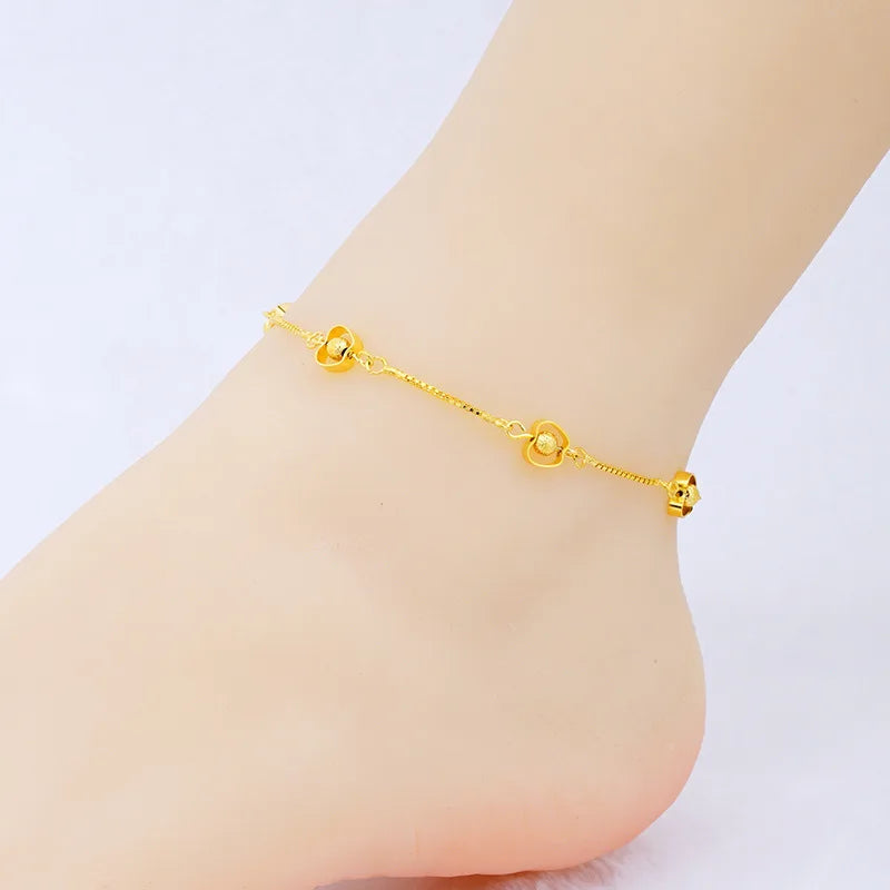 Bohemian Flowers Love Ankle Bracelet Vintage Foot Jewelry