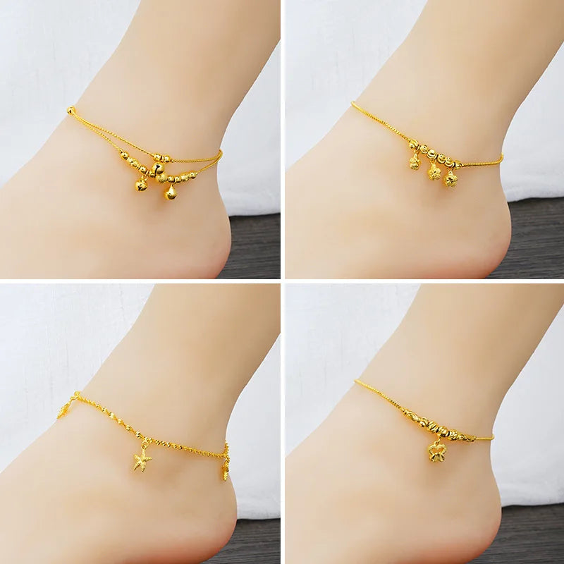 Bohemian Flowers Love Ankle Bracelet Vintage Foot Jewelry