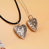 Bohemian 925 Silver Heart Necklace Photo Pendant Chain Jewelry